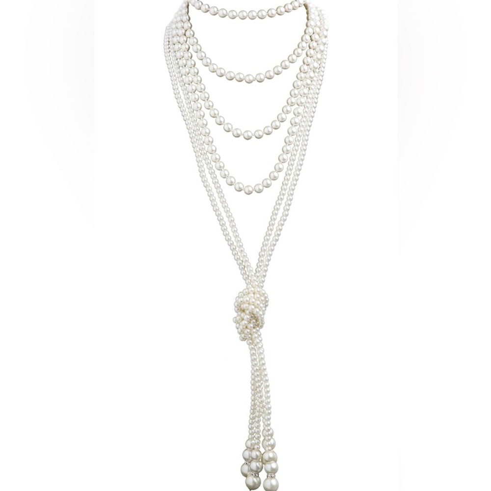 Long Faux Pearl Statement/Fashion Necklace - Picture 2 of 6